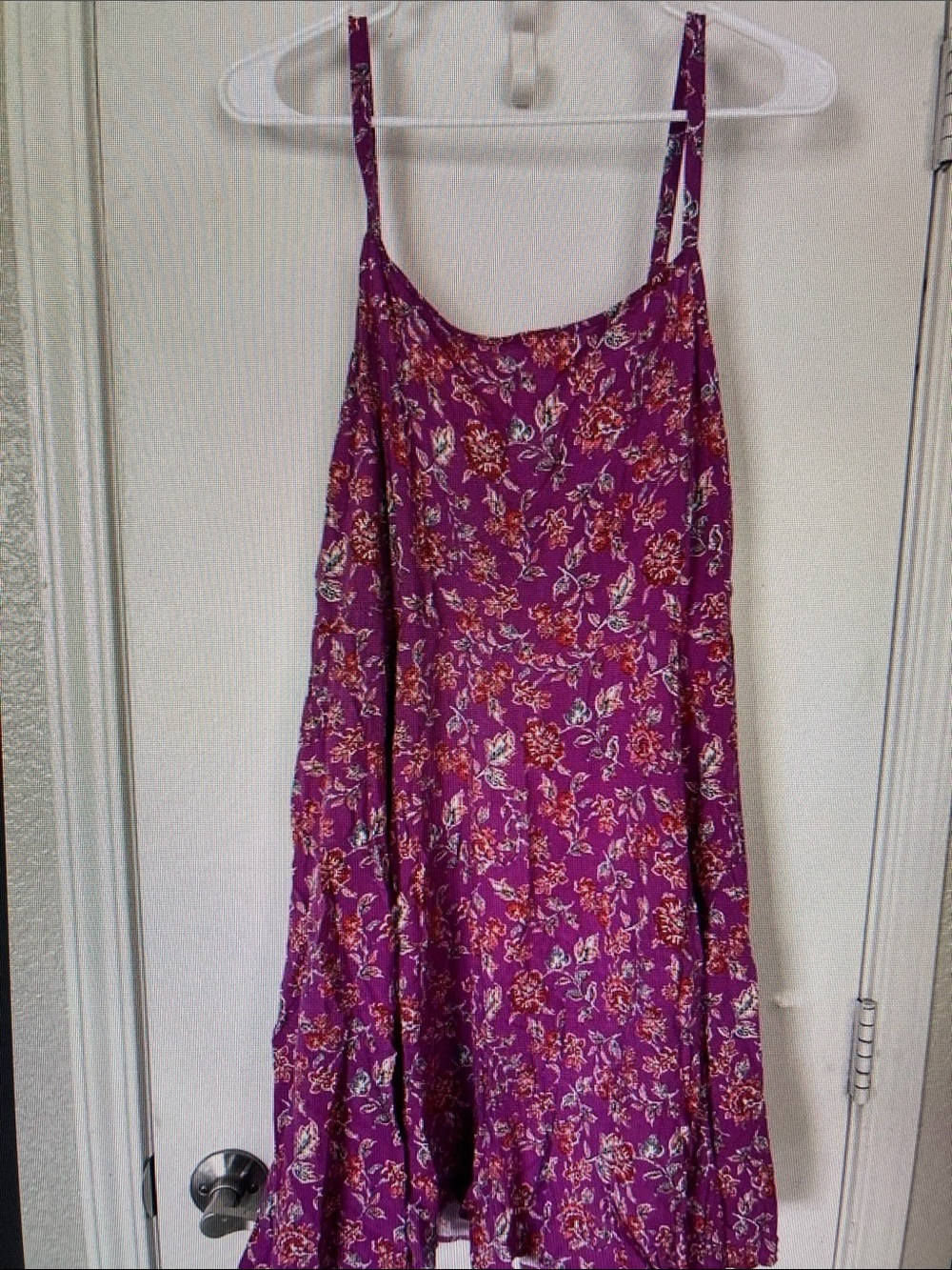 Women's Floral Spaghetti-Strap Chemise in Purple